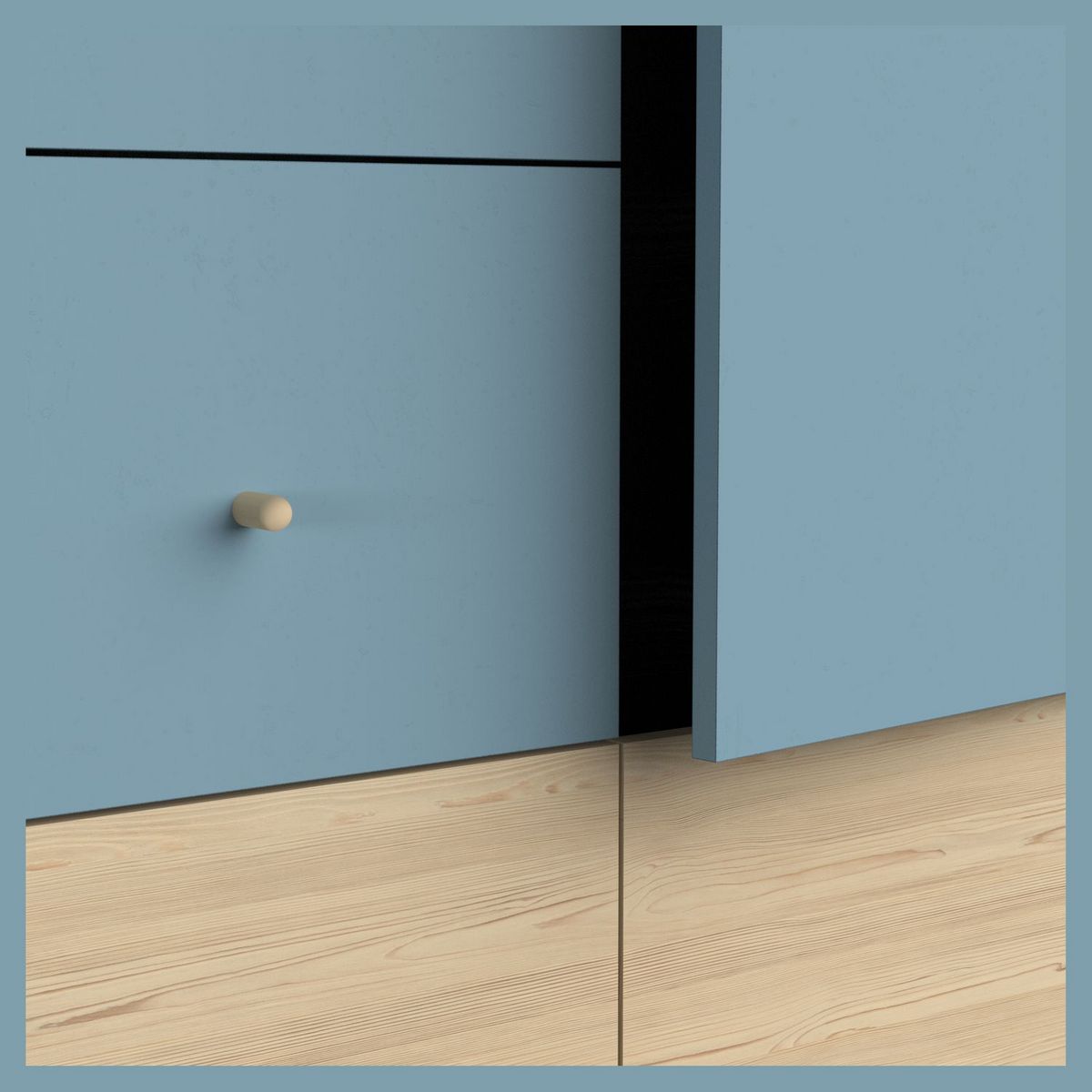 Armoire bébé enfant 3 portes 4 tiroirs bleu LINIA 