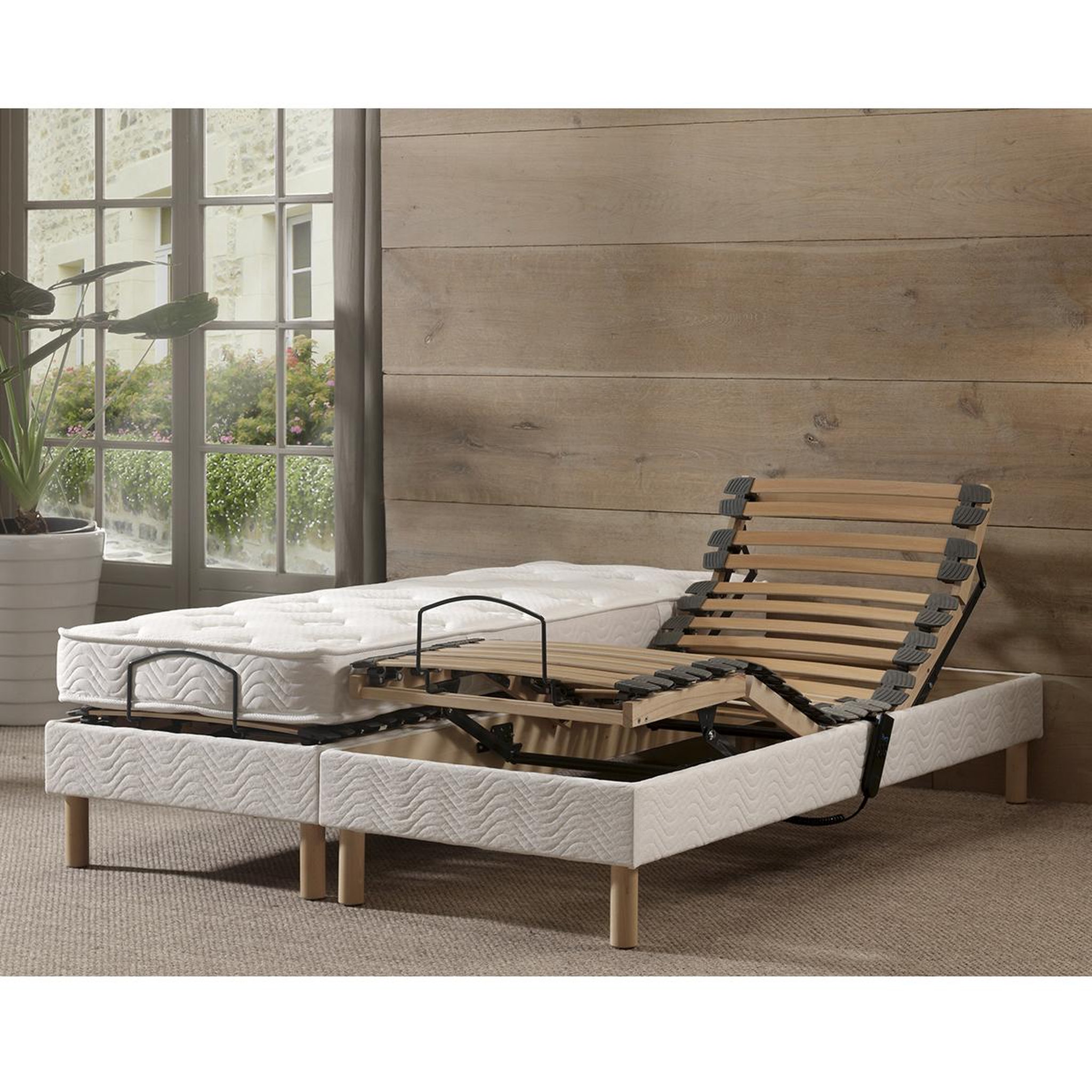 Voir la diapositive 1 : PRESTIGE Collection Lit relaxation électrique TPR mousse mémoire 180x200 cm MEMORYFLEX