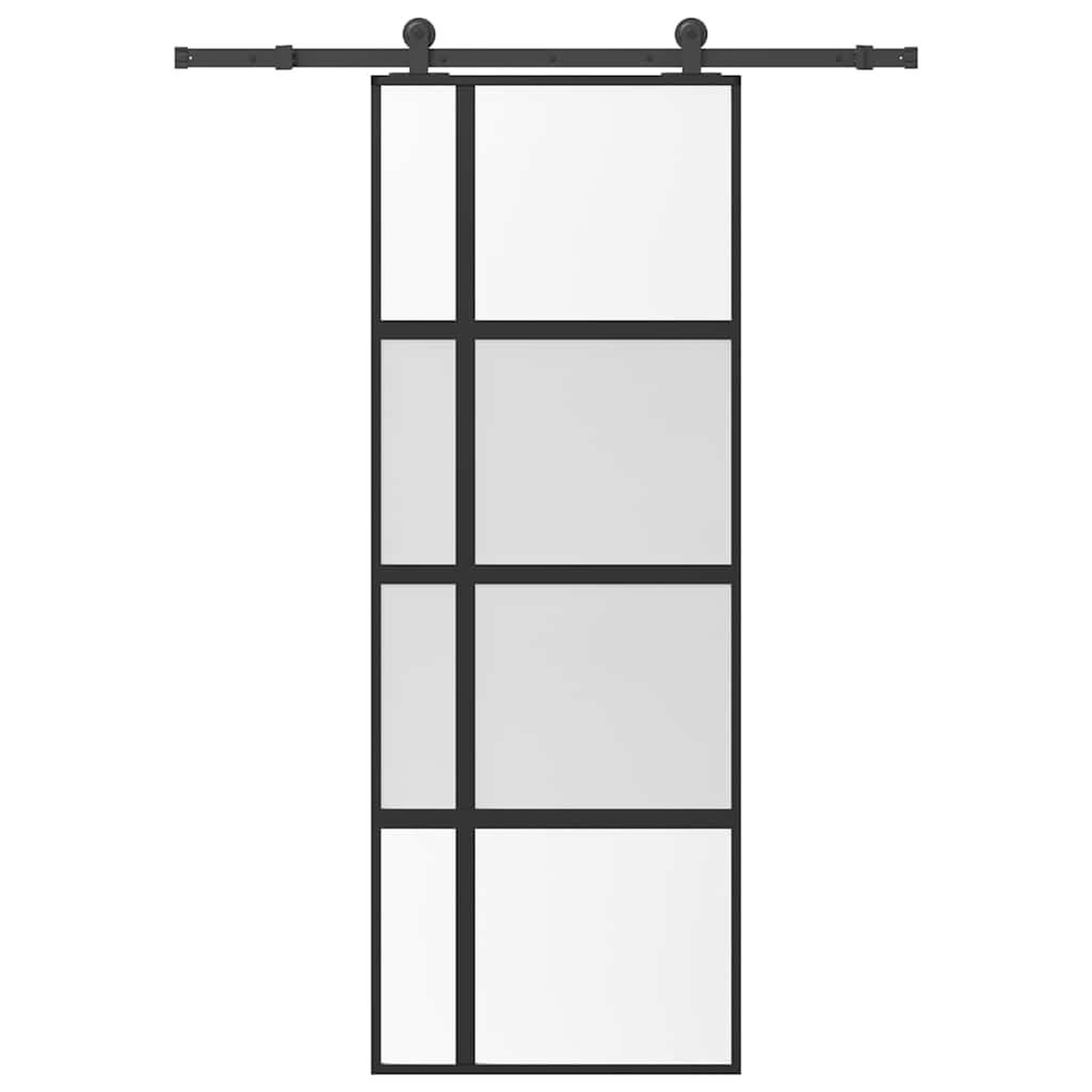 VIDAXL Porte coulissante kit de quincaillerie trempe verre aluminium