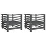 Voir la diapositive 2 : VIDAXL Chaises de jardin lot de 2 gris bois massif de pin