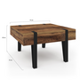 Voir la diapositive 5 : ID MARKET Table basse carrée 1 tiroir AUSTRIA 70 cm bois pied épingle noir