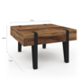 Voir la diapositive 5 : ID MARKET Table basse carrée AUSTRIA 1 tiroir bois pied épingle