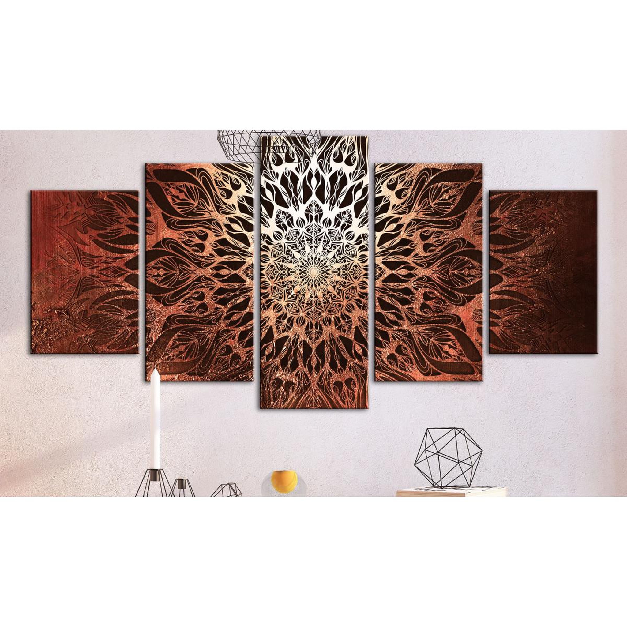 Voir la diapositive 2 : Paris Prix Tableau imprimé 5 panneaux  hypnosis orange wide
