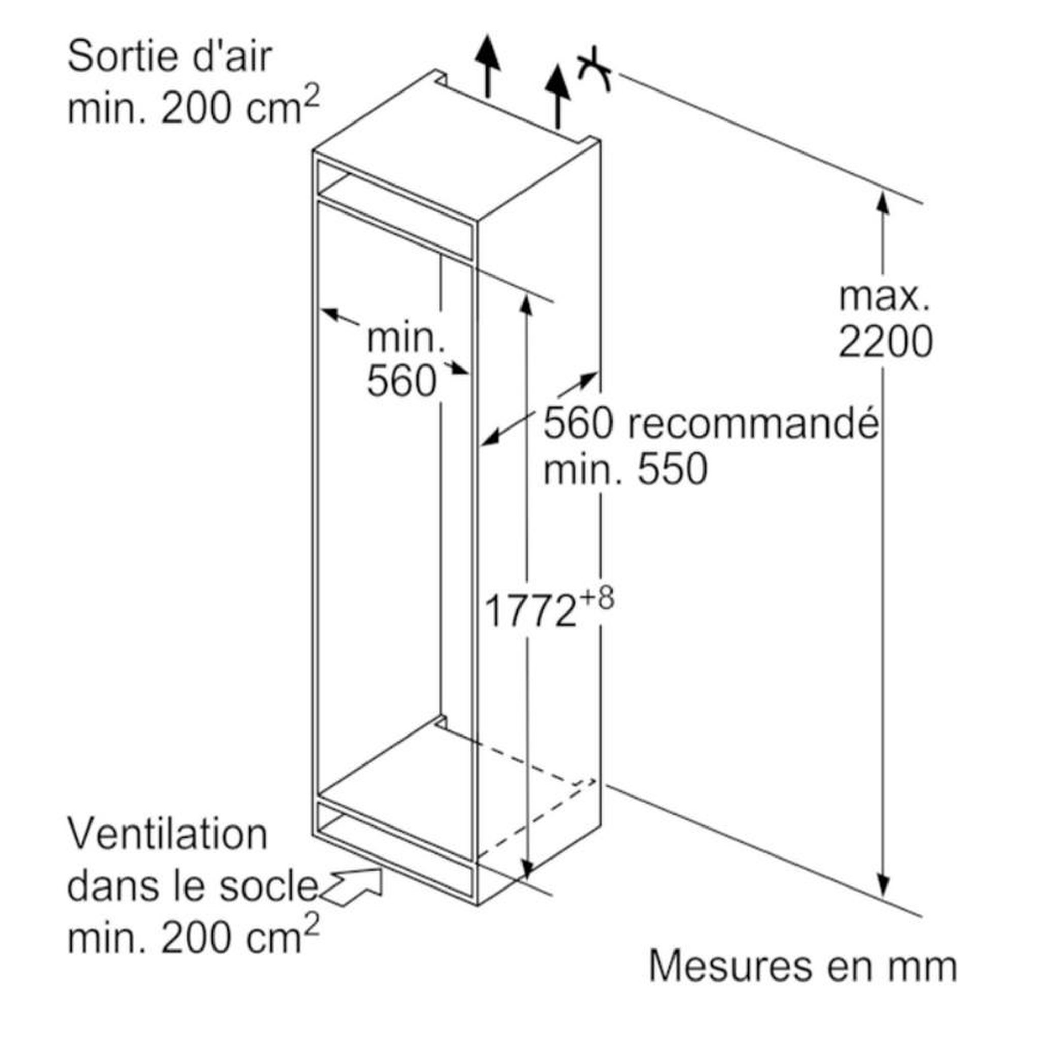 Voir la diapositive 4 : Siemens Réfrigérateur combiné intégrable à pantographe 260l - ki86nvfe0