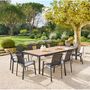 Voir la diapositive 2 : HESPERIDE Table de jardin extensible en aluminium effet bois 14 places EVASION