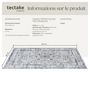 Voir la diapositive 6 : tectake Tapis design vintage à poils courts en laine synthétique et feutre gris 80 x 150 cm