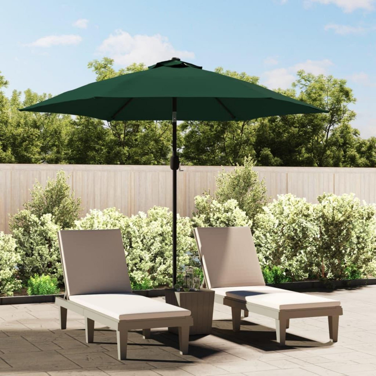 VIDAXL Tissu de remplacement pour parasol d'exterieur Vert 300 cm