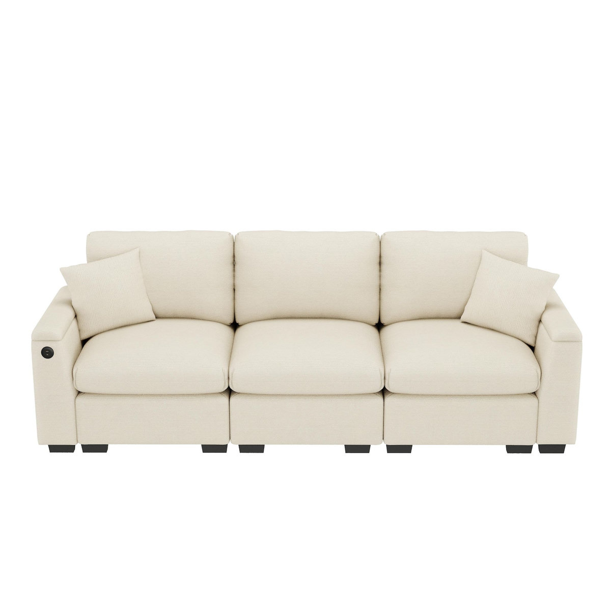 MERAX Canapé droit convertible 3 places tissu