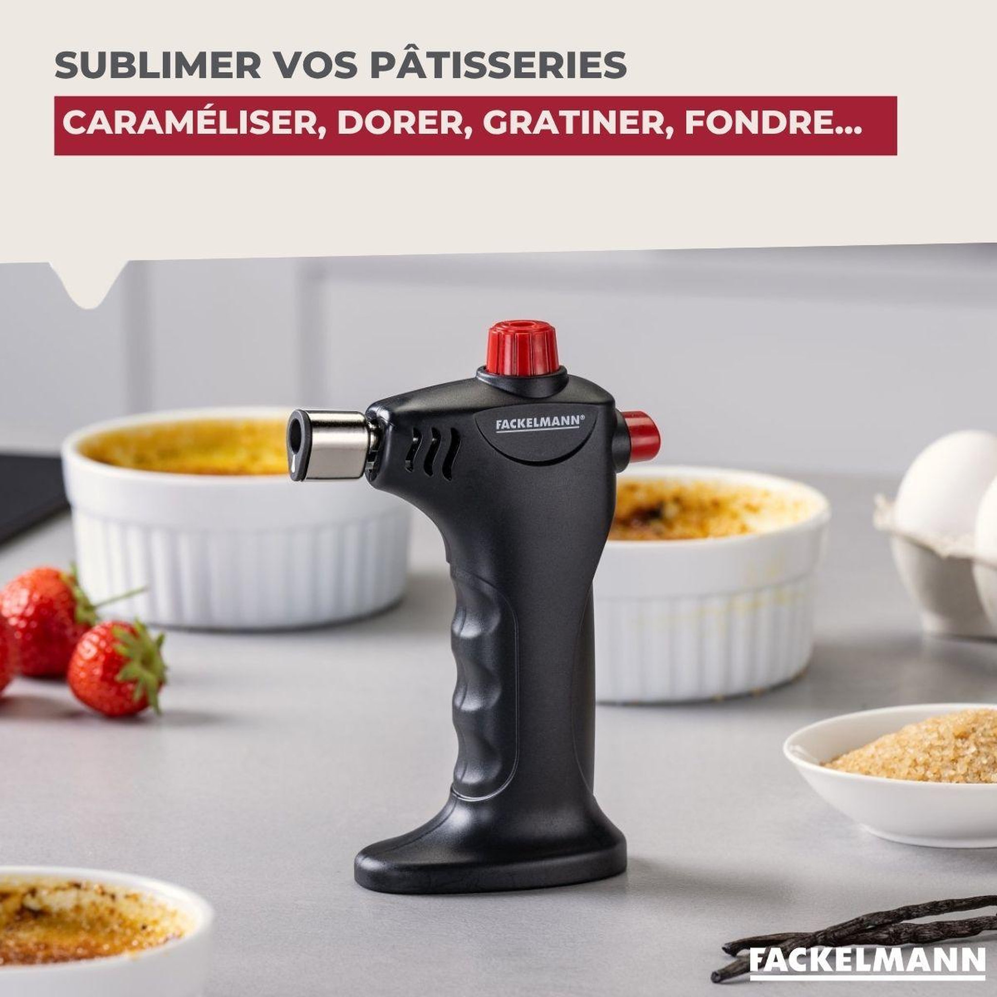 Voir la diapositive 4 : Fackelmann Chalumeau de cuisine à gaz fackelmann