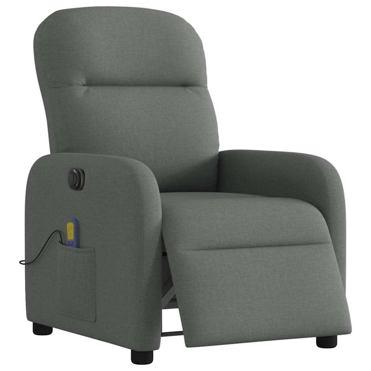 VIDAXL Fauteuil inclinable de massage electrique gris fonce tissu