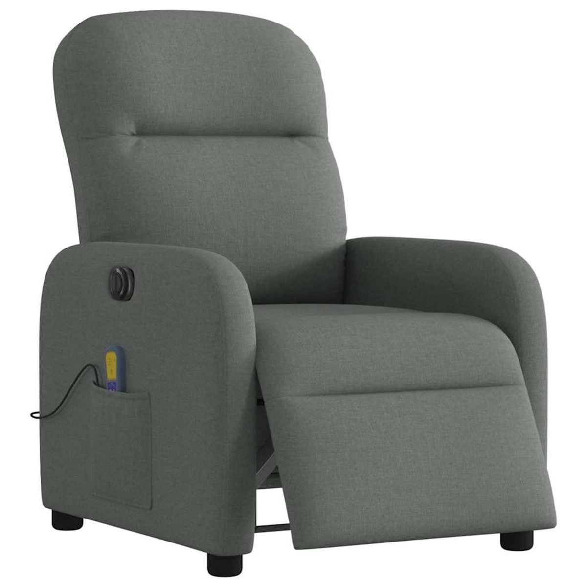 VIDAXL Fauteuil inclinable de massage electrique gris fonce tissu