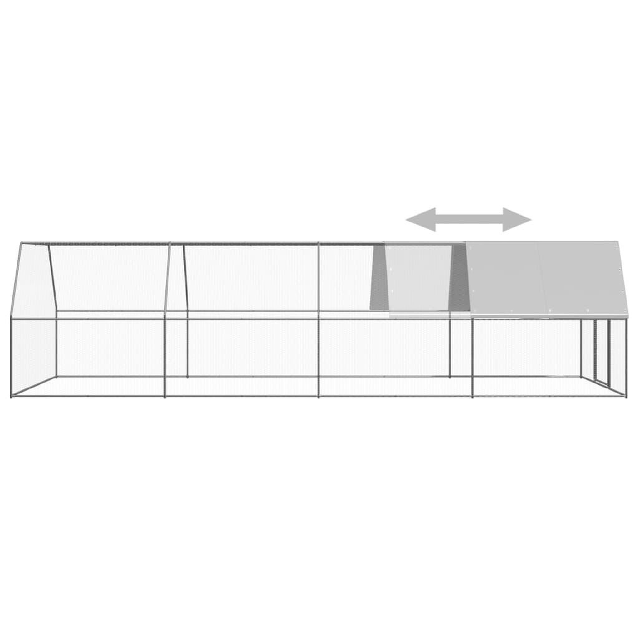 Voir la diapositive 4 : VIDAXL Poulailler d'exterieur 3x8x2 m Acier galvanise