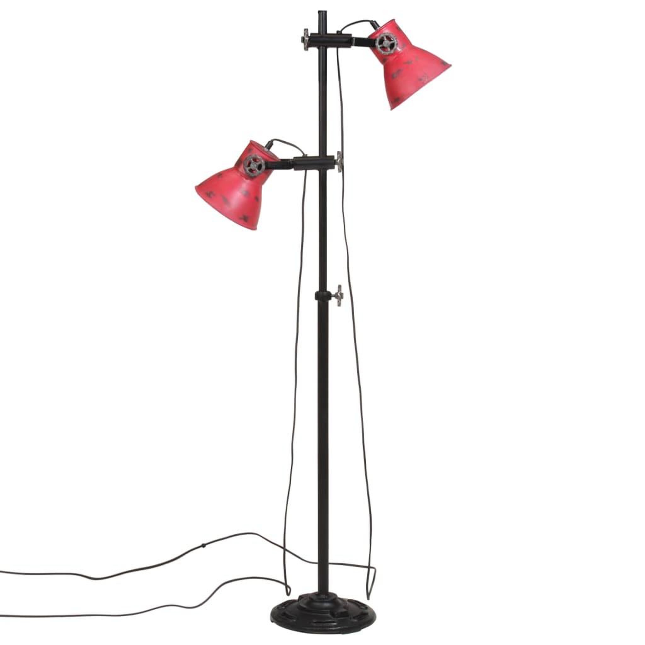 Voir la diapositive 4 : VIDAXL Lampadaire 25 W rouge delave 25x25x90/160 cm E27
