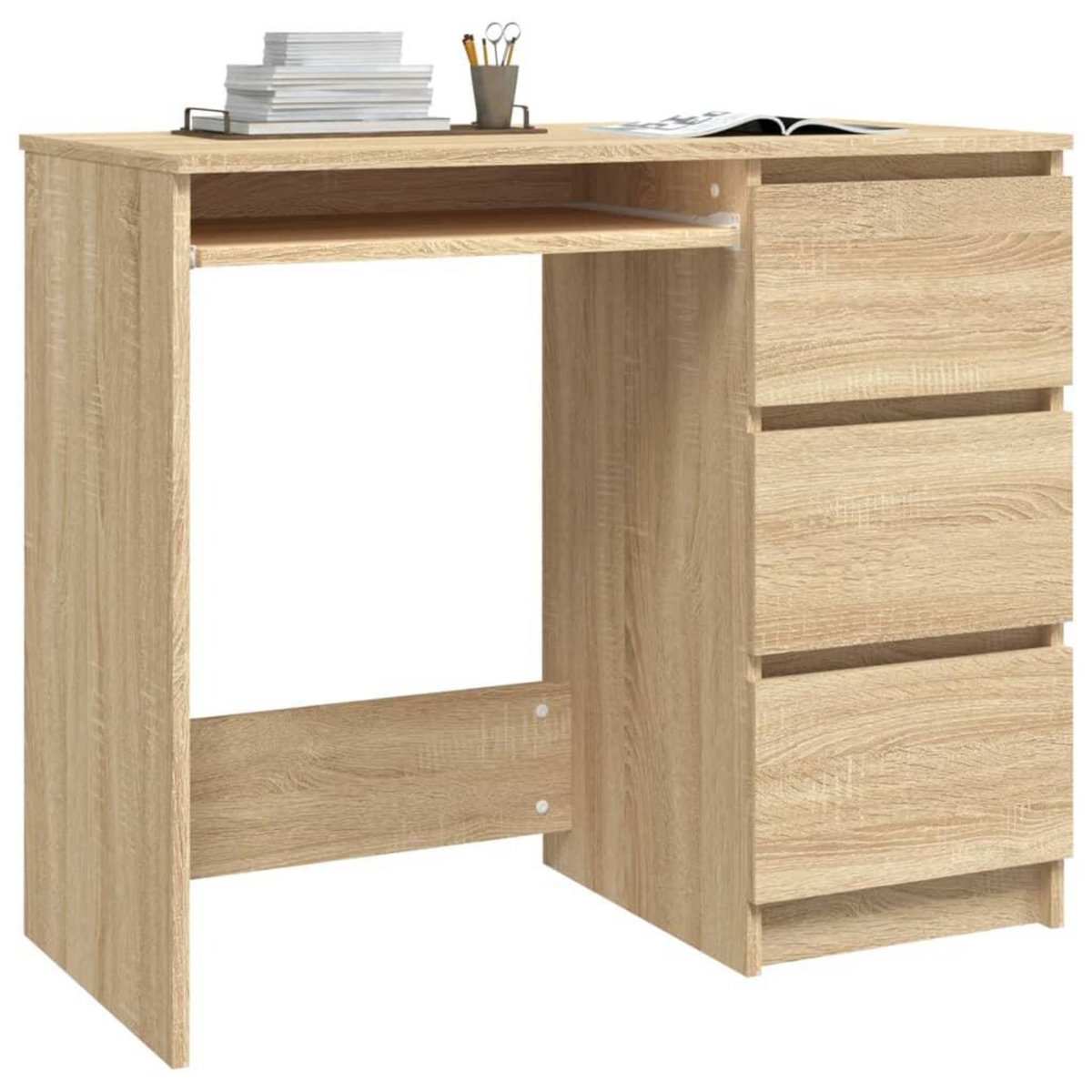 VIDAXL Bureau Chene sonoma 90x45x76 cm Bois d'ingenierie