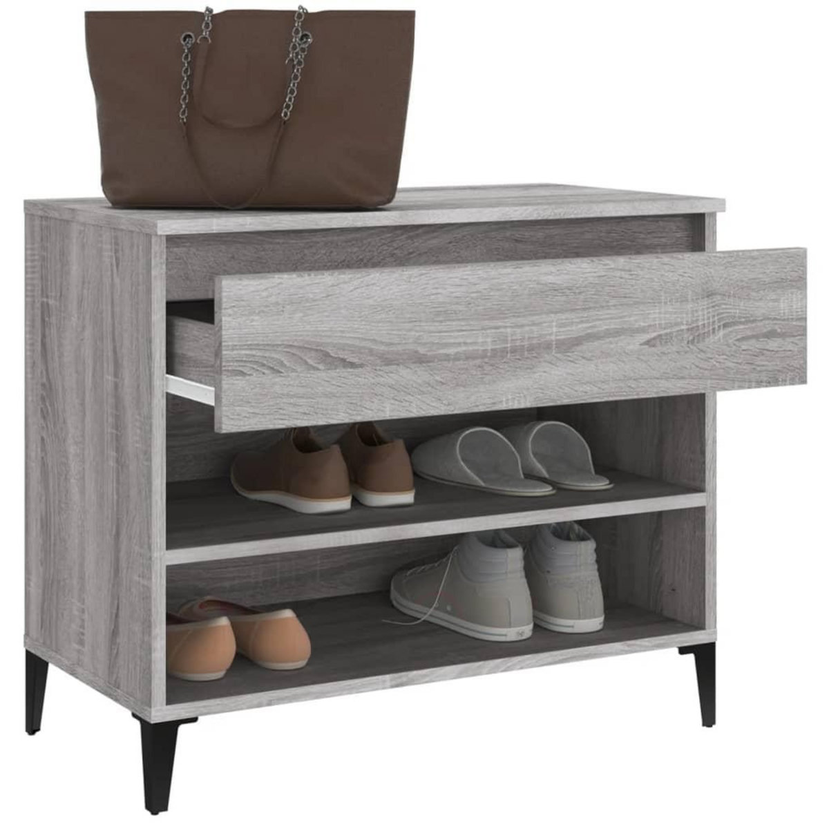 VIDAXL Armoire a chaussures Sonoma gris 70x36x60 cm Bois d'ingenierie