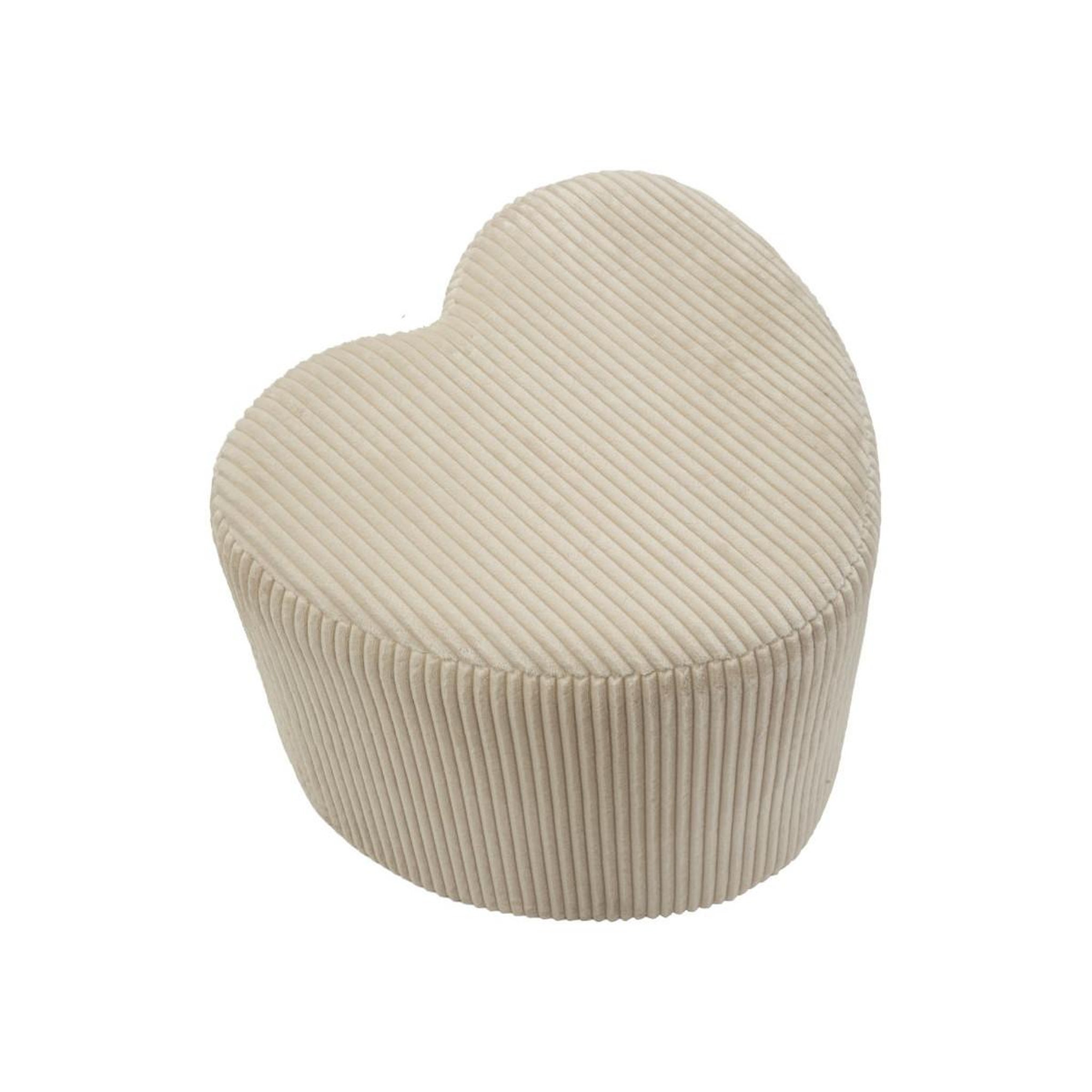 Voir la diapositive 3 : Paris Prix Pouf cœur en tissu côtelé  dublino  49cm blanc