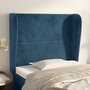 Voir la diapositive 1 : VIDAXL Tete de lit avec oreilles Bleu fonce 103x23x118/128 cm Velours