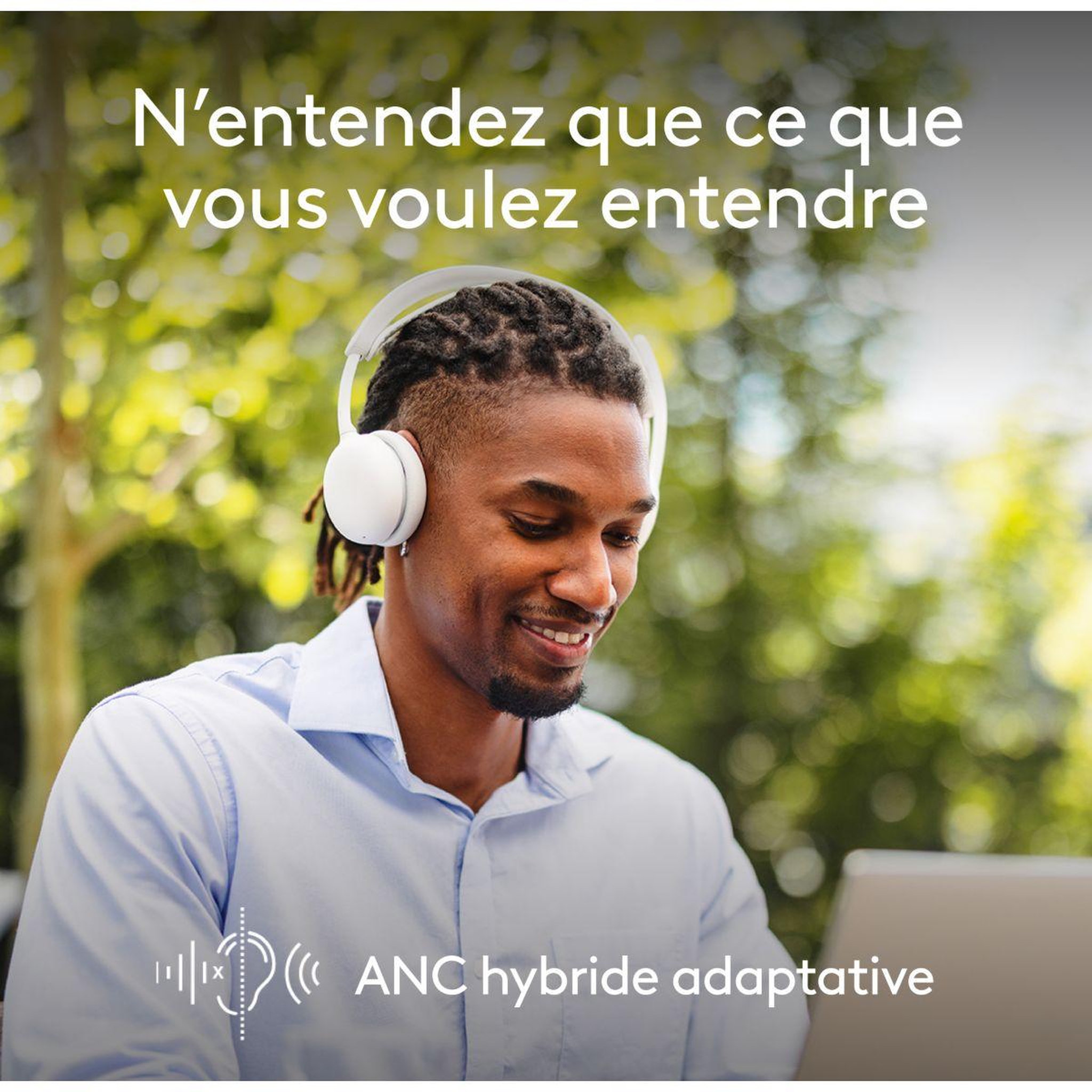 Voir la diapositive 2 : Logitech Micro-casque zone wireless 2 off white