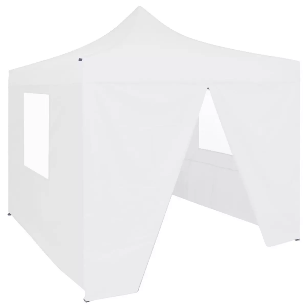 VIDAXL Tente de reception pliable avec 4 parois 2x2 m Acier Blanc