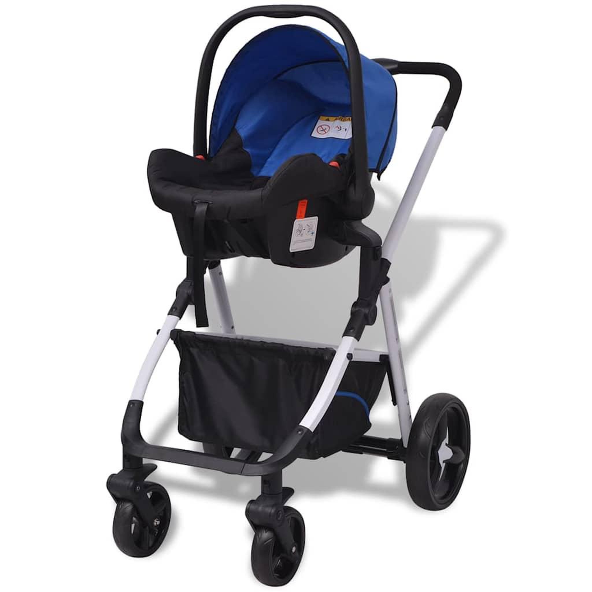 Voir la diapositive 5 : VIDAXL Poussette 3-en-1 Aluminium Bleu et noir