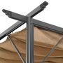 Voir la diapositive 3 : VIDAXL Pergola avec toit retractable taupe 3x3 m acier 180 g/m^2