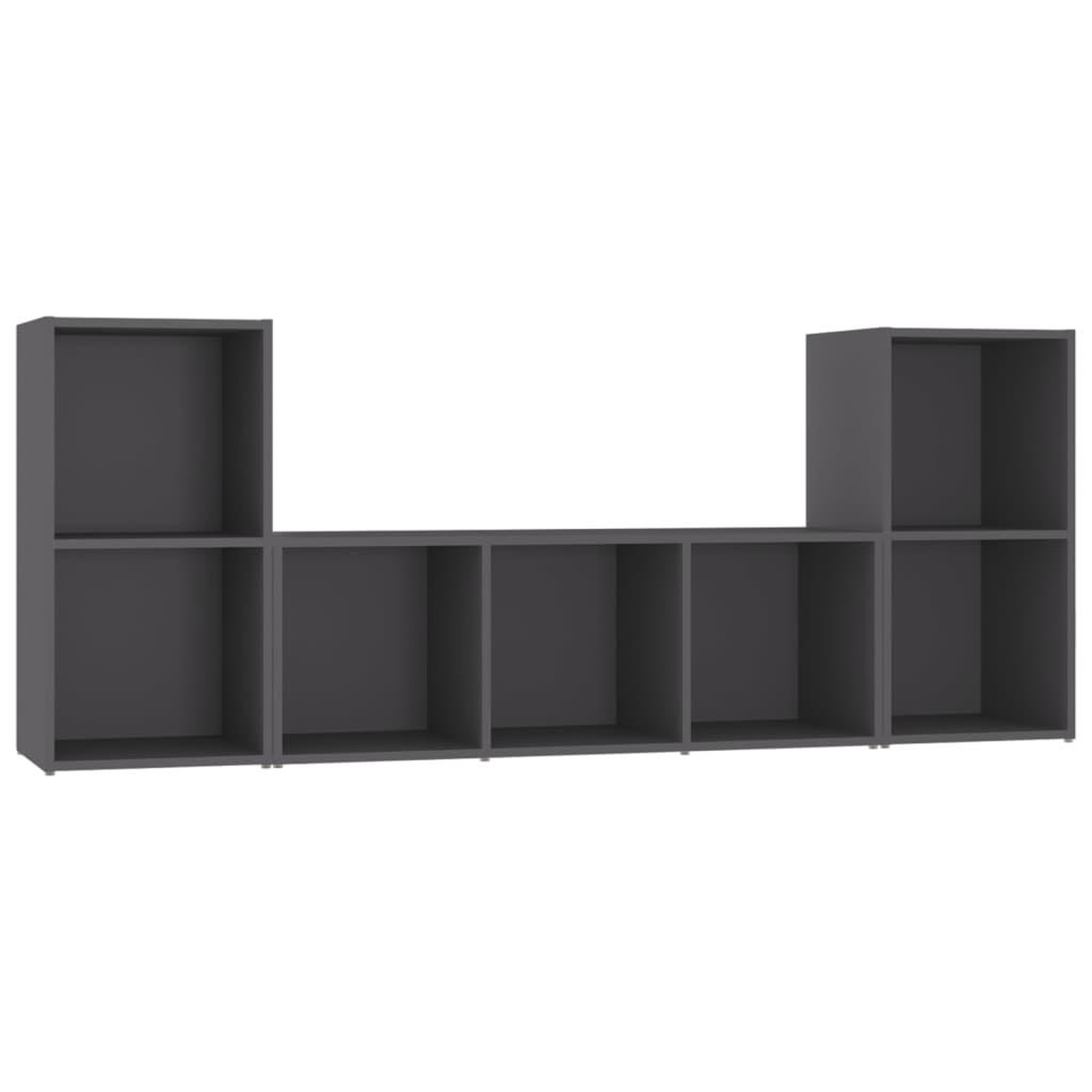 Voir la diapositive 2 : VIDAXL Ensemble de meubles TV 3 pcs Gris Bois d'ingenierie