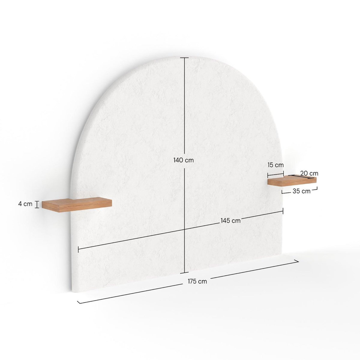 Rendez vous déco Tête de lit en plâtre blanc cassé et bois d'acacia-Fira