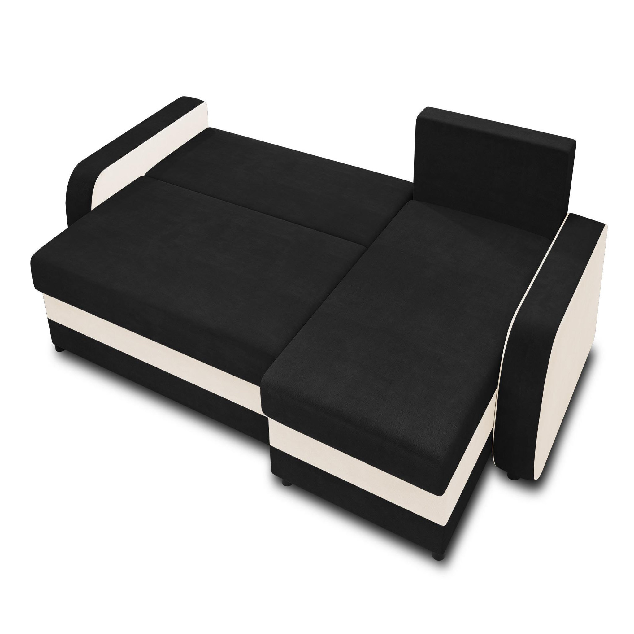 Voir la diapositive 2 : BEST MOBILIER Valos - canapé d'angle réversible - 4 places - convertible avec coffre - en velours