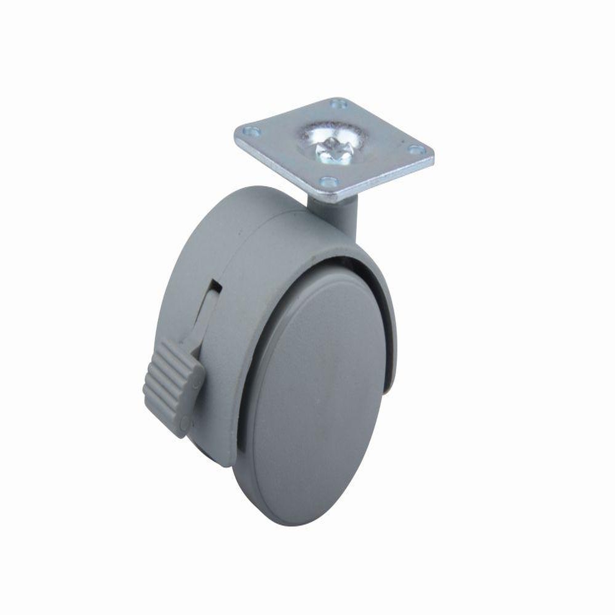 CENTRALE BRICO Roulette de meuble 50mm plaquette frein gris