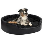 VIDAXL Lit pour chiens Noir 99x89x21 cm Peluche et similicuir