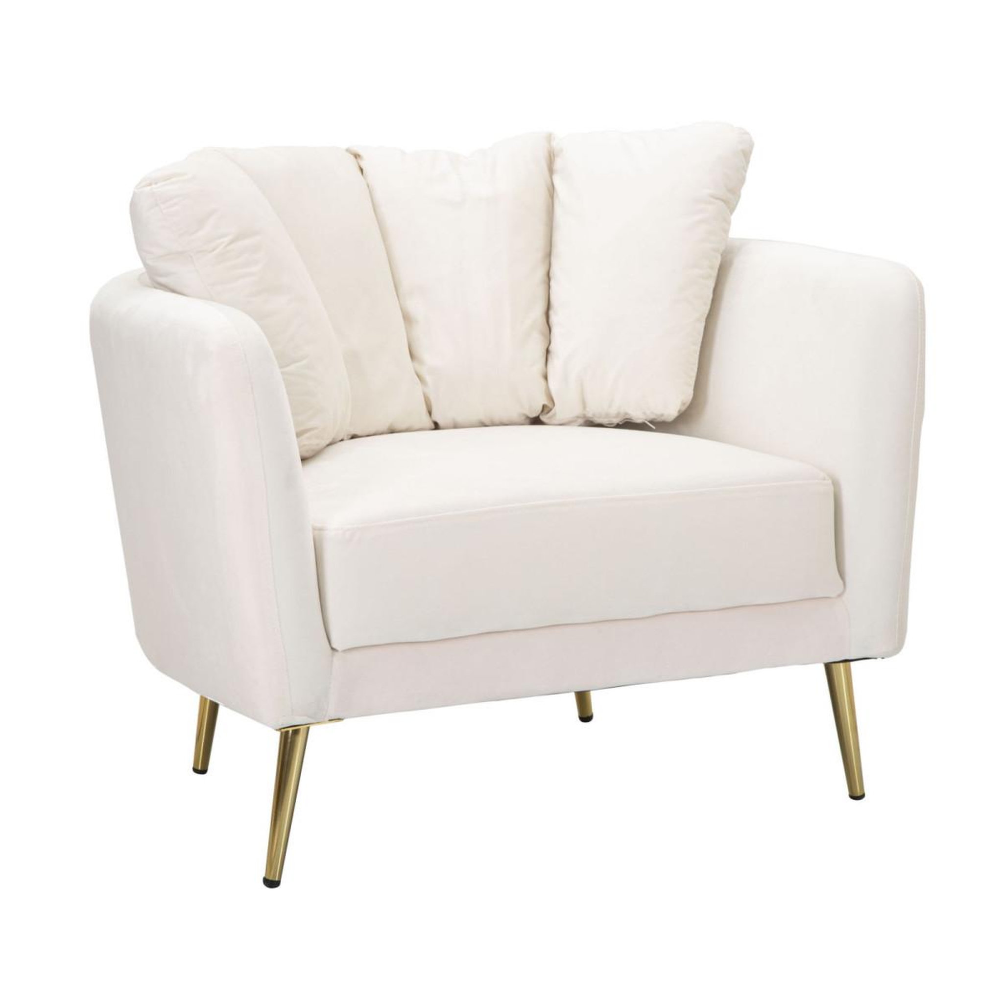 Paris Prix Fauteuil design en tissu  kiev  88cm crème