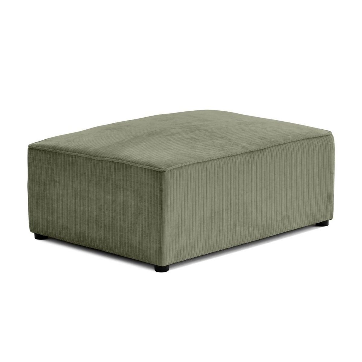 BEST MOBILIER Topaze - pouf - en velours côtelé plat