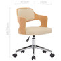 Voir la diapositive 6 : VIDAXL Chaise pivotante de bureau Creme Bois courbe et similicuir