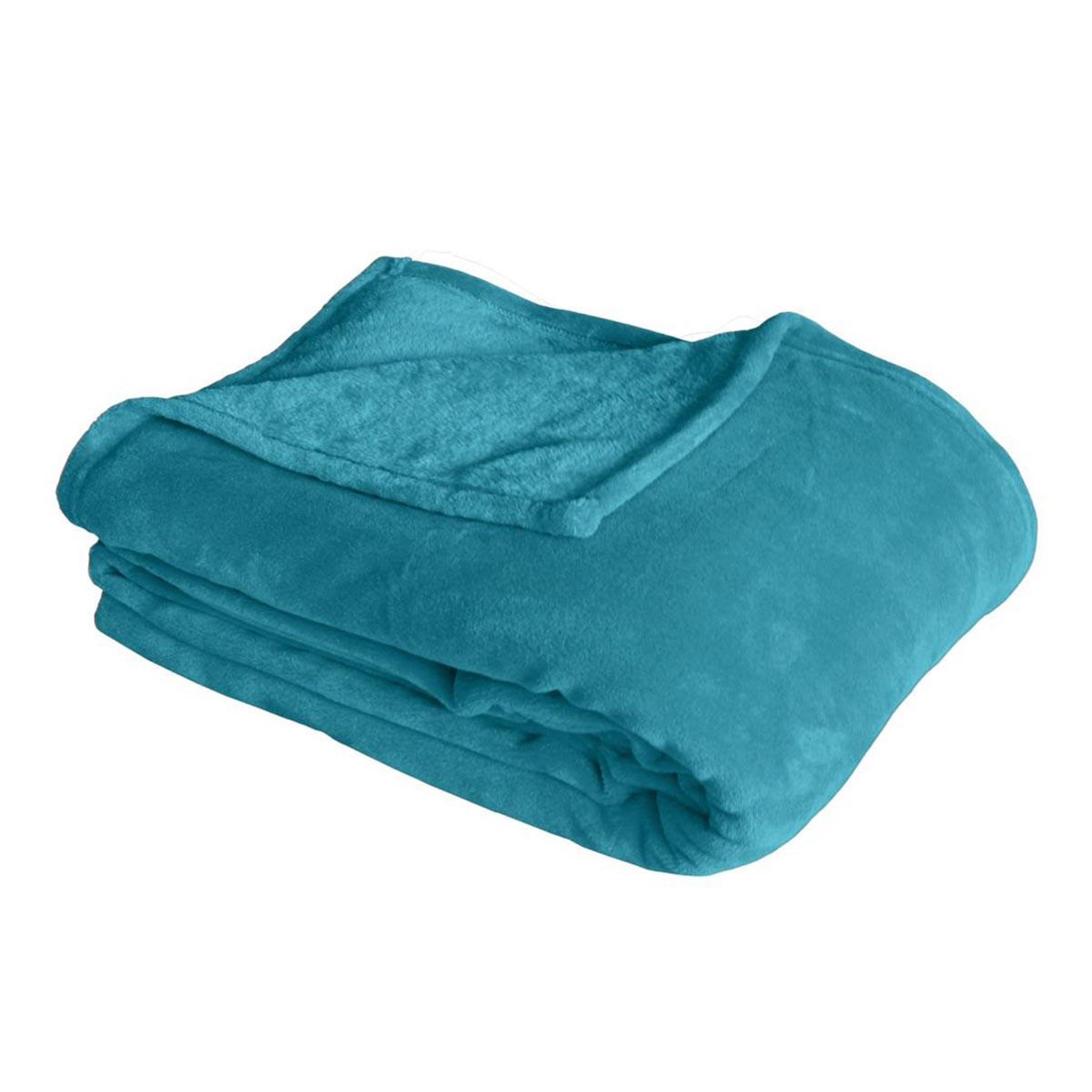 ENJOY HOME Plaid polaire xl uni  coral fleece  180x220cm  bleu canard