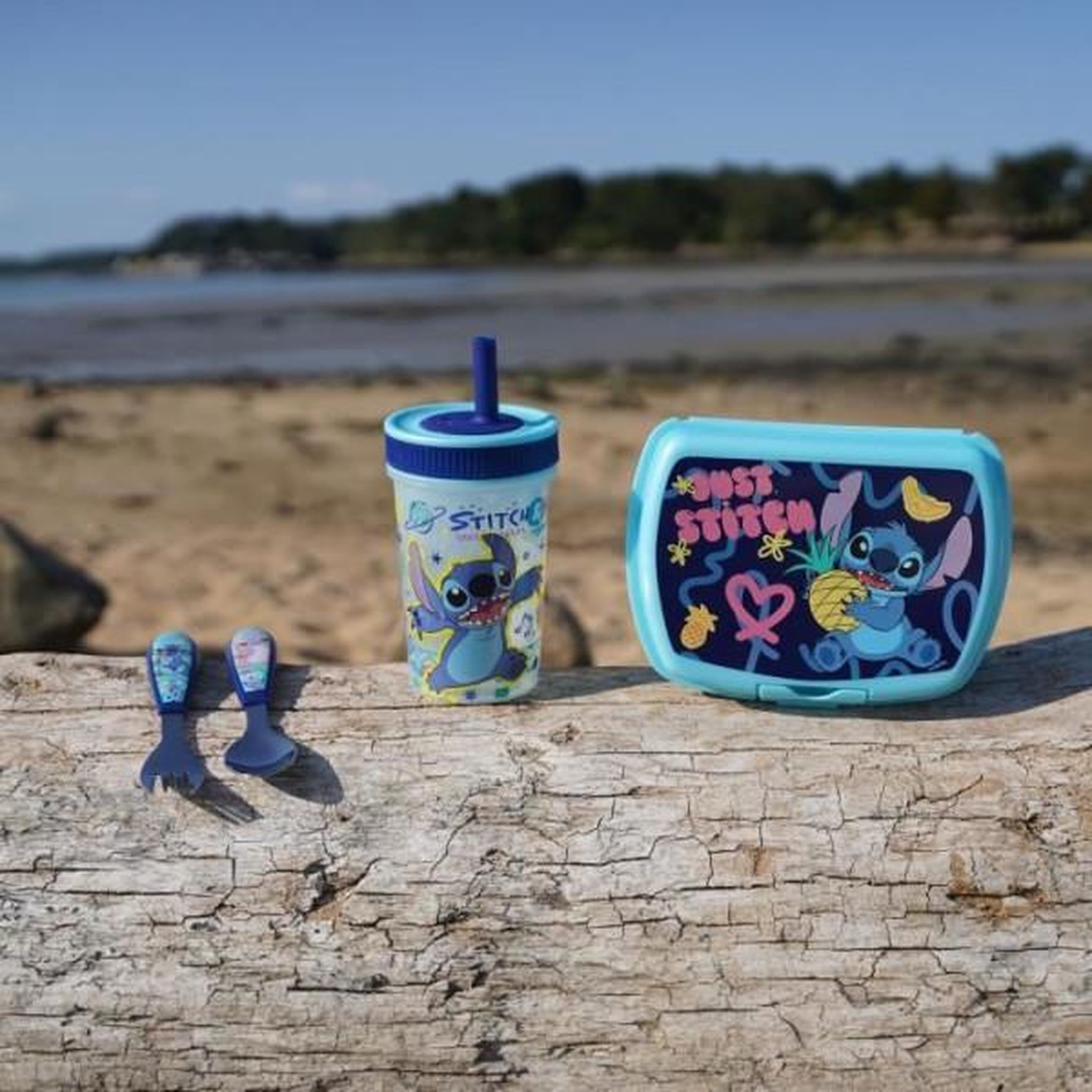 Voir la diapositive 5 : THERMOBABY Set de 2 couverts - thermobaby - lilo & stitch - fourchette + cuillere - inox