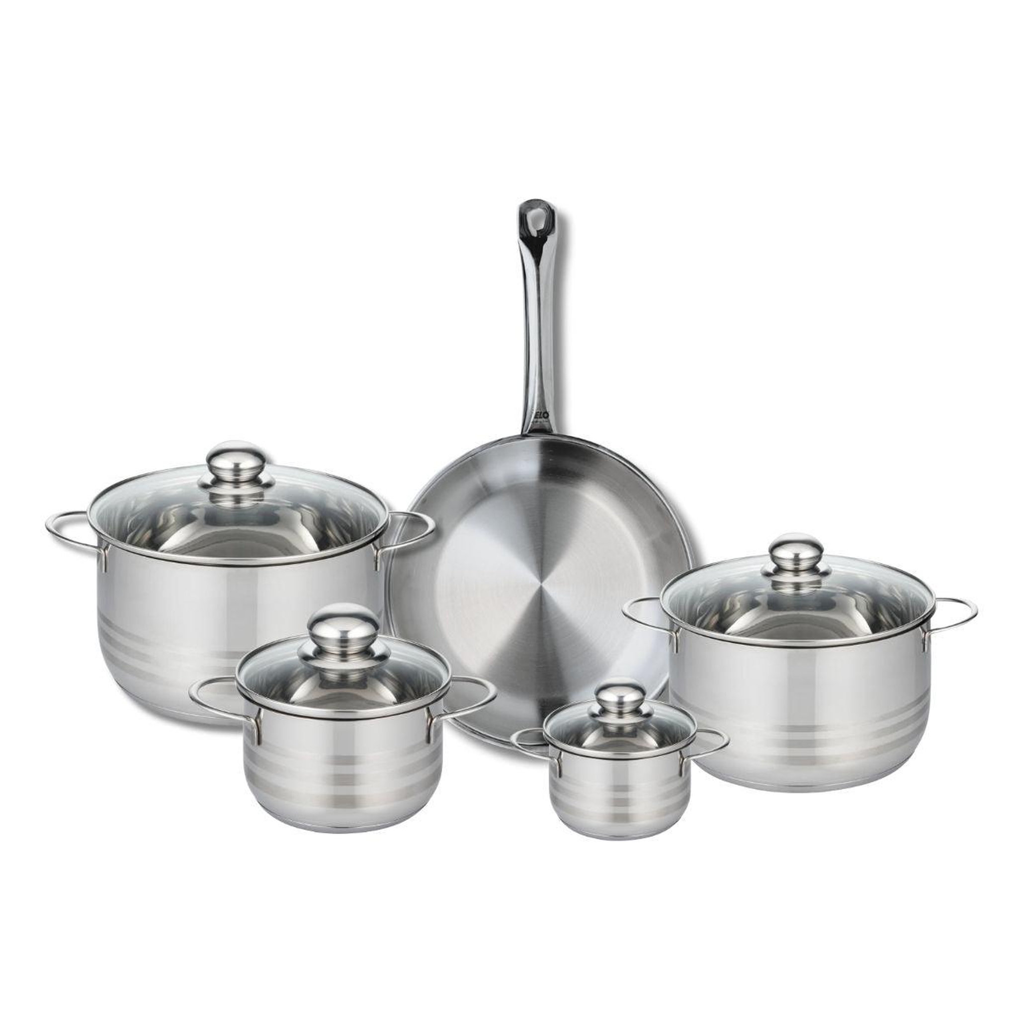 ELO Ensemble de 1 poêle de cuisson 28 cm et 4 faitouts 12, 16, 20 et 24 cm elo profi brillant