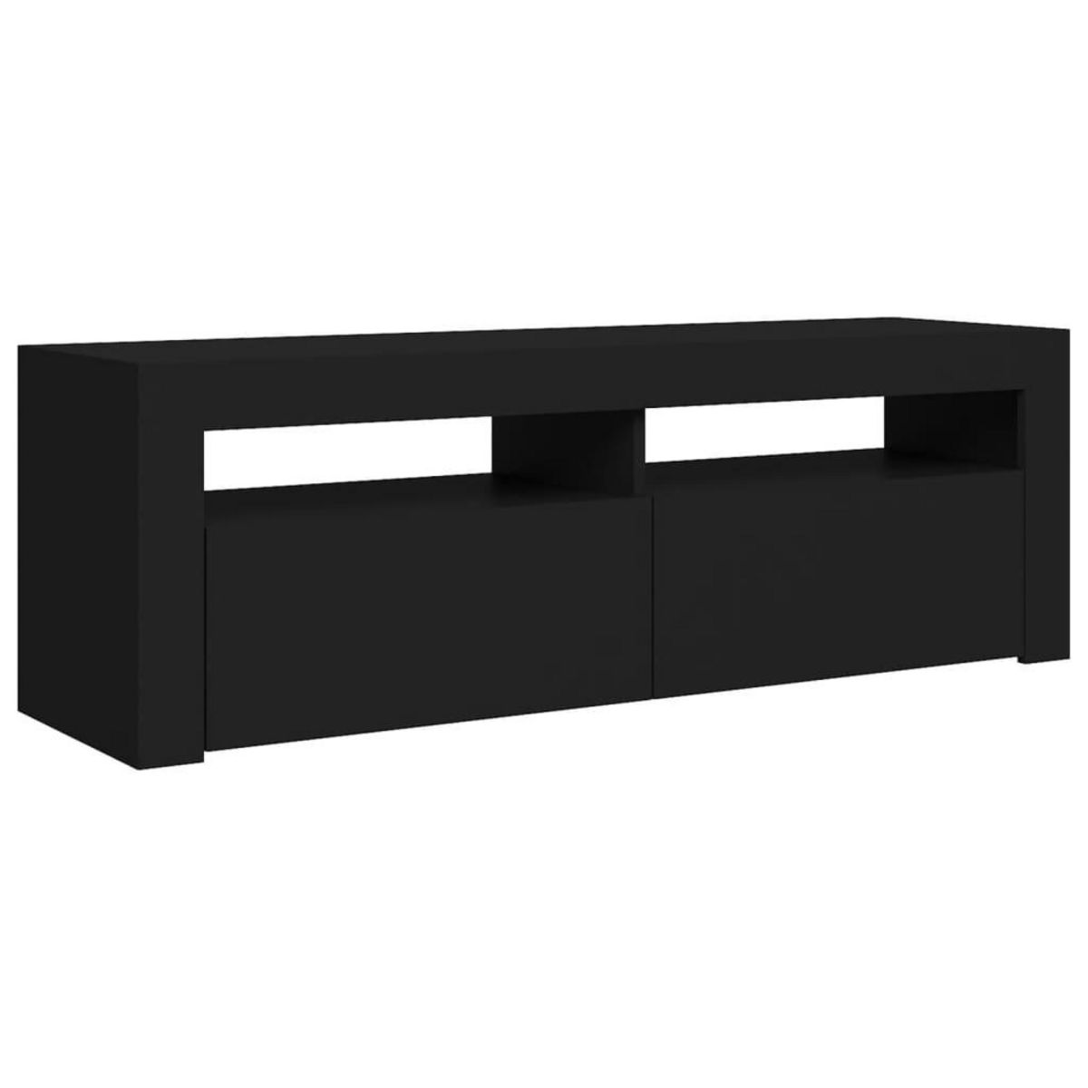 VIDAXL Meuble TV avec lumieres LED noir 120x35x40 cm