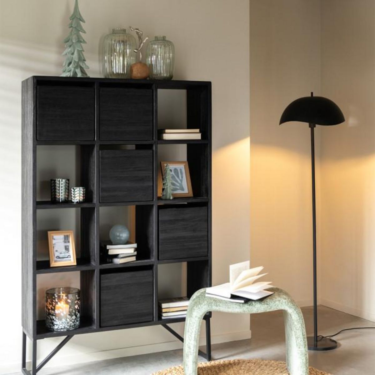 Paris Prix Presse-Papier en Verre  Méduse Cylindre  29cm Noir