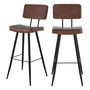 Voir la diapositive 1 : Rendez vous déco Lot de 2 chaises de bar grises/noires en cuir synthétique 75.5 cm - Texas