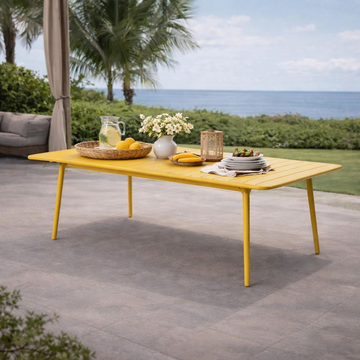 CONCEPT USINE Table de jardin 8-10 places 200cm jaune BERGAME