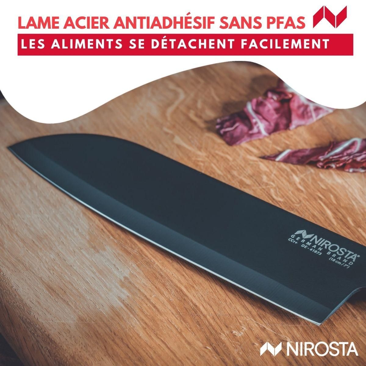 NIROSTA Couteau Santoku 31 cm Nirosta Flow