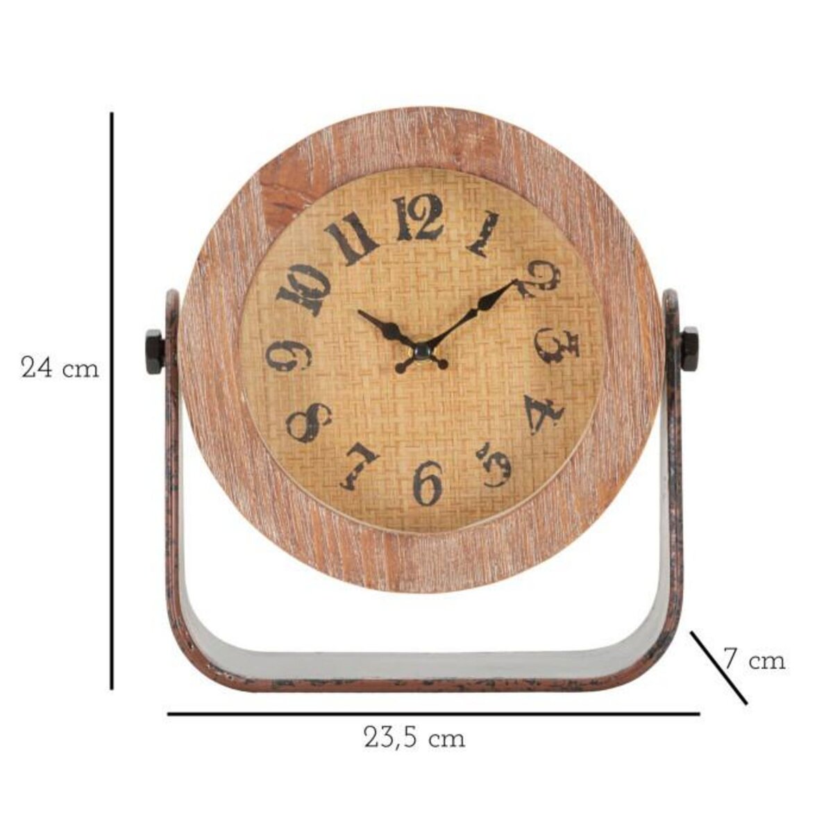 Paris Prix Horloge à Poser en Bois  Round  24cm Marron