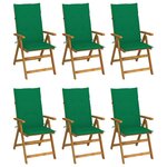 VIDAXL Chaises pliables de jardin lot de 6 avec coussins Bois d'acacia