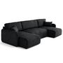 Voir la diapositive 2 : LISA DESIGN Apolline - canapé panoramique en u 7 places convertible avec coffres en tissu moucheté
