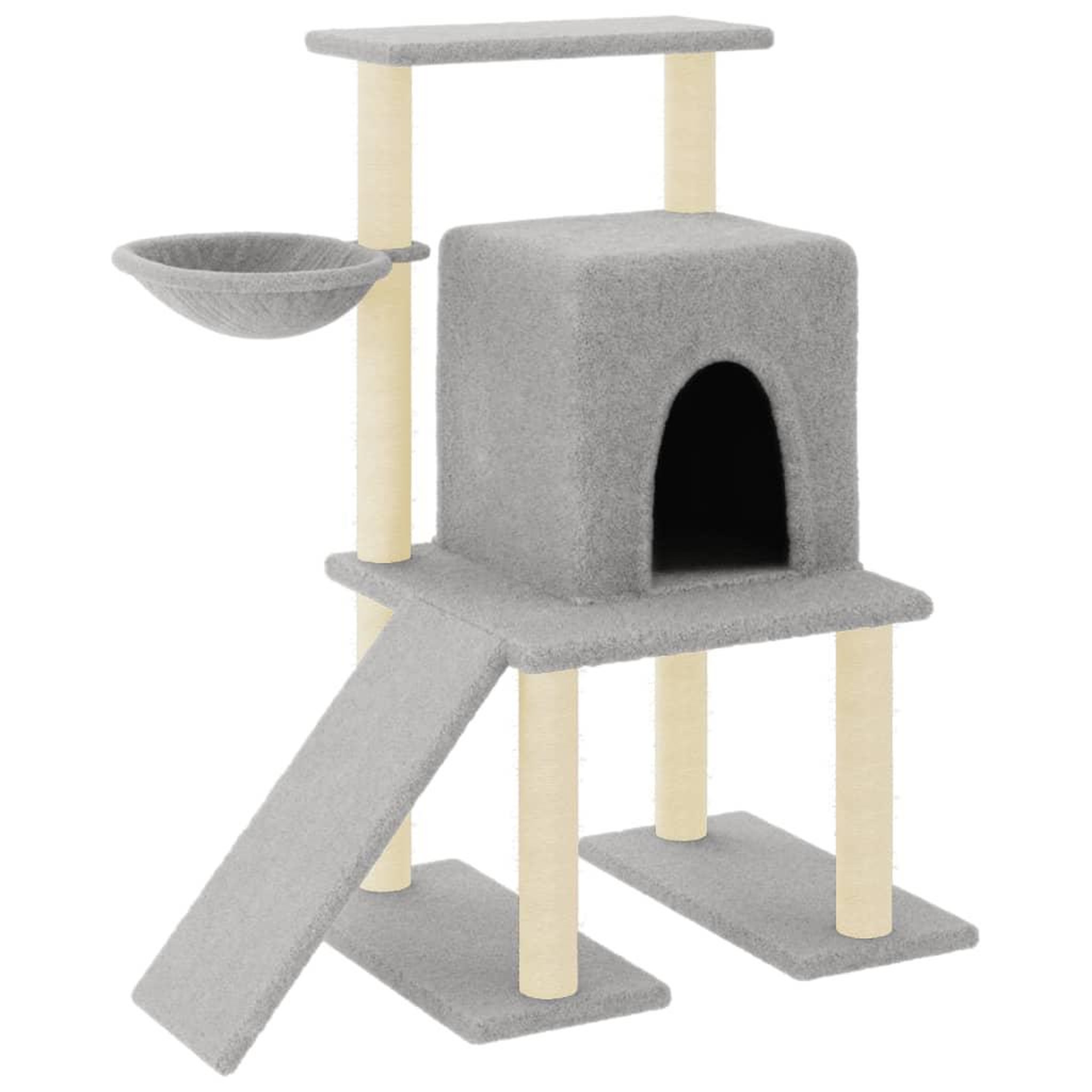 Voir la diapositive 2 : VIDAXL Arbre a chat avec griffoirs en sisal Gris clair 96,5 cm