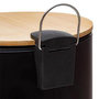 Voir la diapositive 3 : FIVE Poubelle en Métal & Bambou  Natureo  30L Noir
