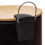 Voir la diapositive 3 : FIVE Poubelle en Métal & Bambou  Natureo  30L Noir
