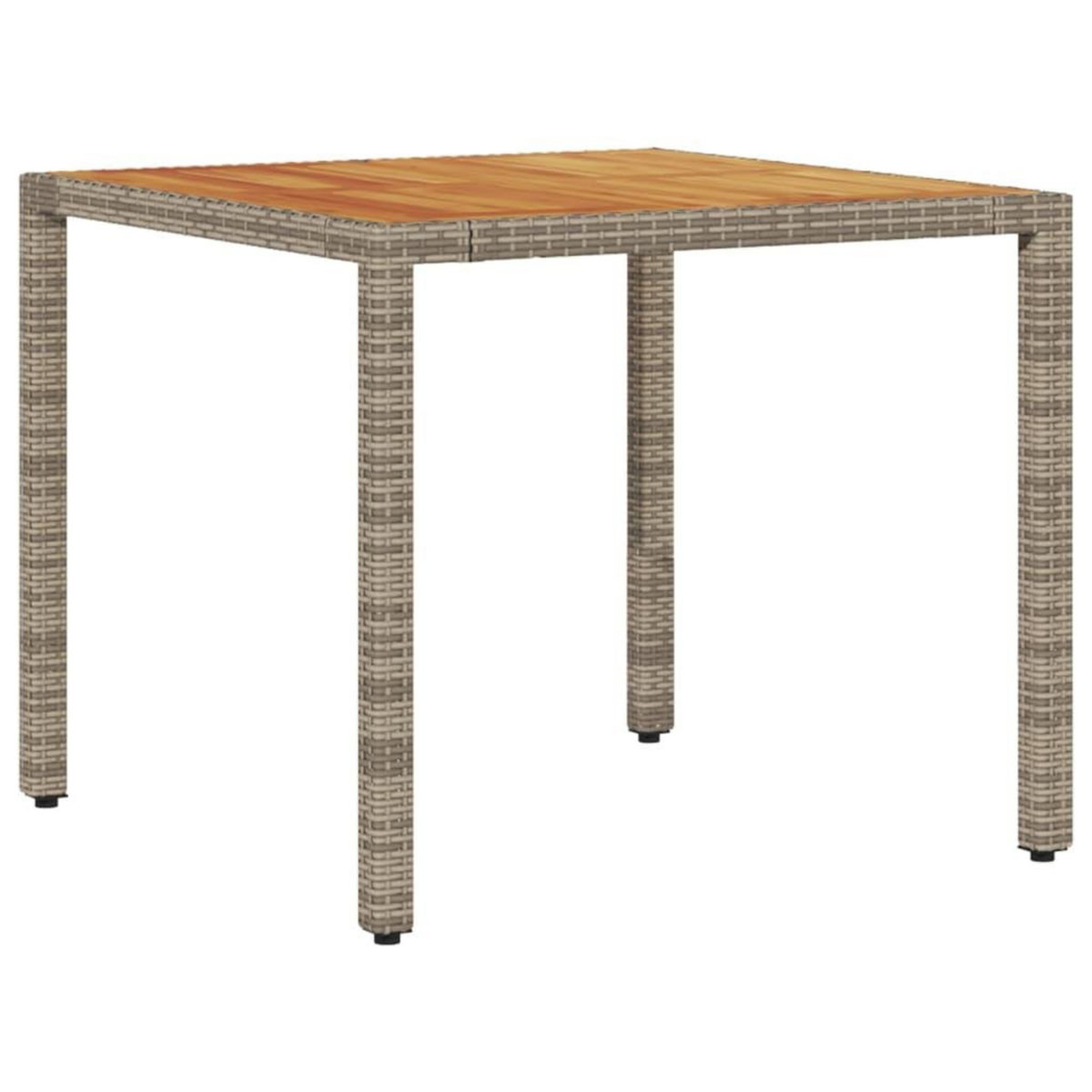 VIDAXL Table de jardin et dessus en bois d'acacia gris resine tressee