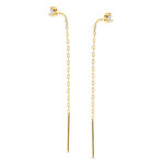 L'ATELIER D'AZUR Boucles d'Oreilles Or 18 Carats 750/000 Jaune Pendantes - Zirconium