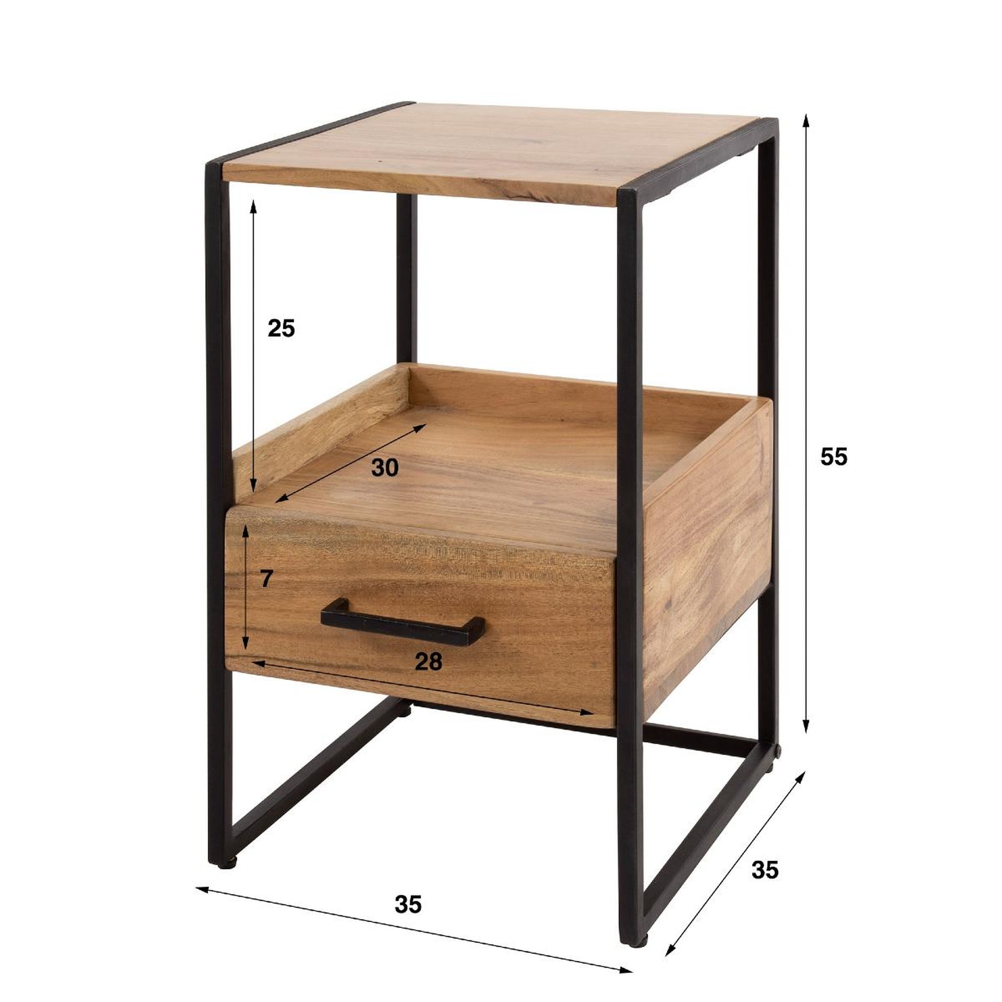 Voir la diapositive 6 : JLC KREATION Table de chevet en bois massif ninna niche 1 tiroir